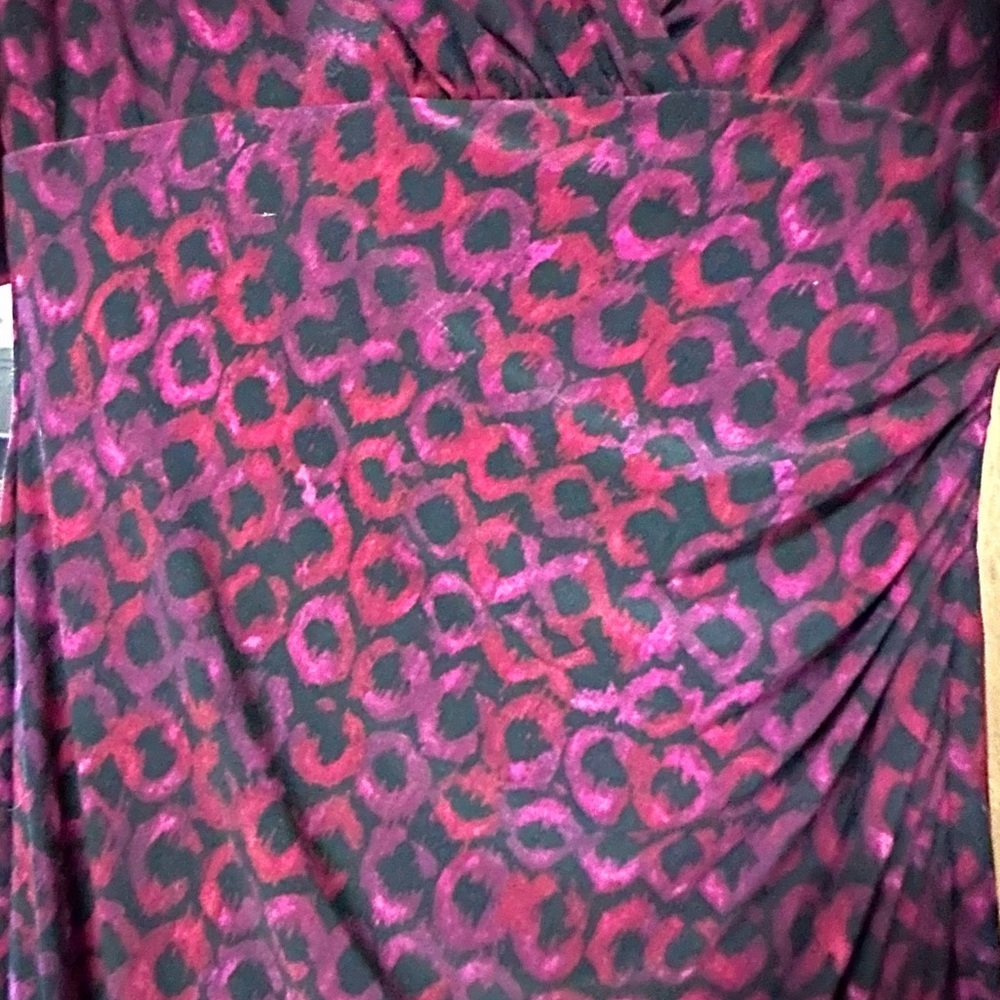 Lauren Ralph Lauren Purple/Burgundy Black‎ Stretch Jersey Ruched Details Dress 8 - Picture 4 of 13